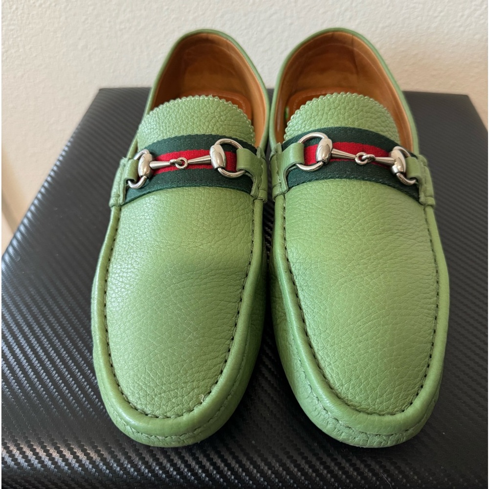 Gucci Men’s Green Horse-bit Loafers. Men’s U.S. 11